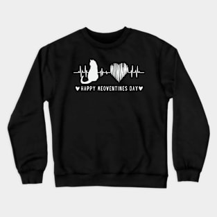 Meowentine Cat Valentines Day Cute apparel for Girls Quote Crewneck Sweatshirt